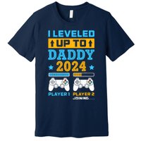 I Leveled Up To Daddy Est 2024 Soon To Be Dad Birthday Gamer Premium T-Shirt