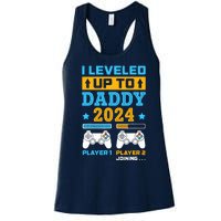 I Leveled Up To Daddy Est 2024 Soon To Be Dad Birthday Gamer Women's Racerback Tank