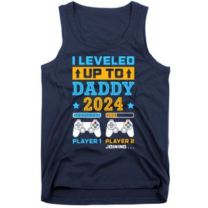 I Leveled Up To Daddy Est 2024 Soon To Be Dad Birthday Gamer Tank Top