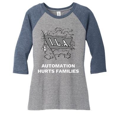 Ila Longshoremen Union Strike Port Workers Union Women's Tri-Blend 3/4-Sleeve Raglan Shirt