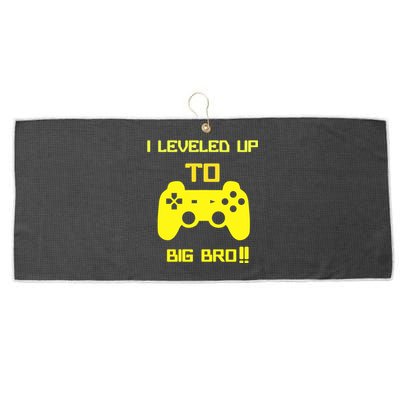 I Leveled Up To Big Bro! Gamer New Brother Gift Large Microfiber Waffle Golf Towel