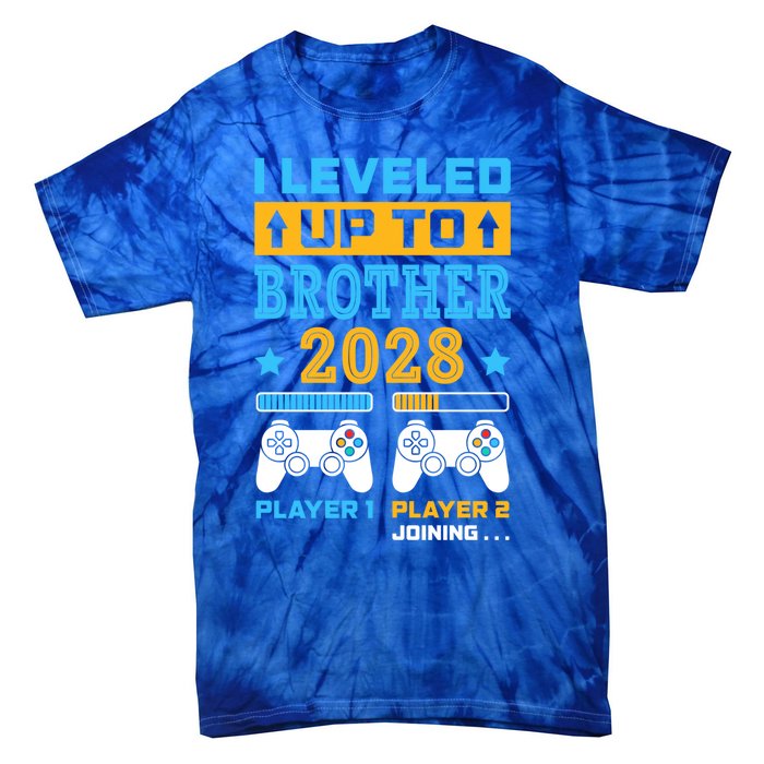 I Leveled Up To Brother 2028 Funny Big Brother Gamer Gift Tie-Dye T-Shirt