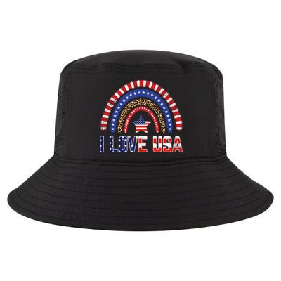 I Love Usa American Flag Rainbow Funny Gift Cool Comfort Performance Bucket Hat