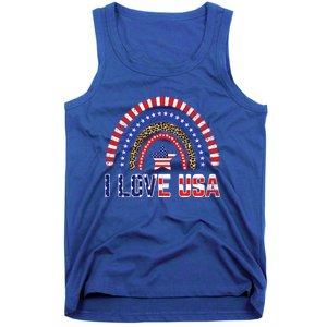 I Love Usa American Flag Rainbow Funny Gift Tank Top