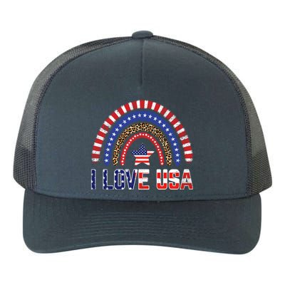 I Love Usa American Flag Rainbow Funny Gift Yupoong Adult 5-Panel Trucker Hat