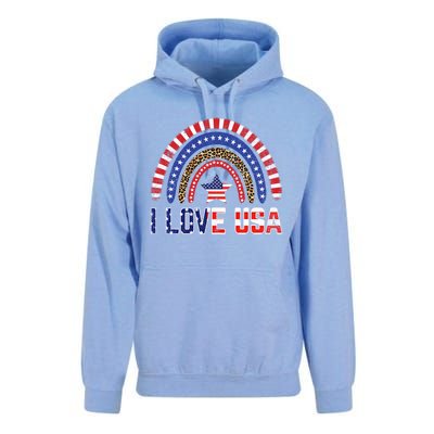 I Love Usa American Flag Rainbow Funny Gift Unisex Surf Hoodie