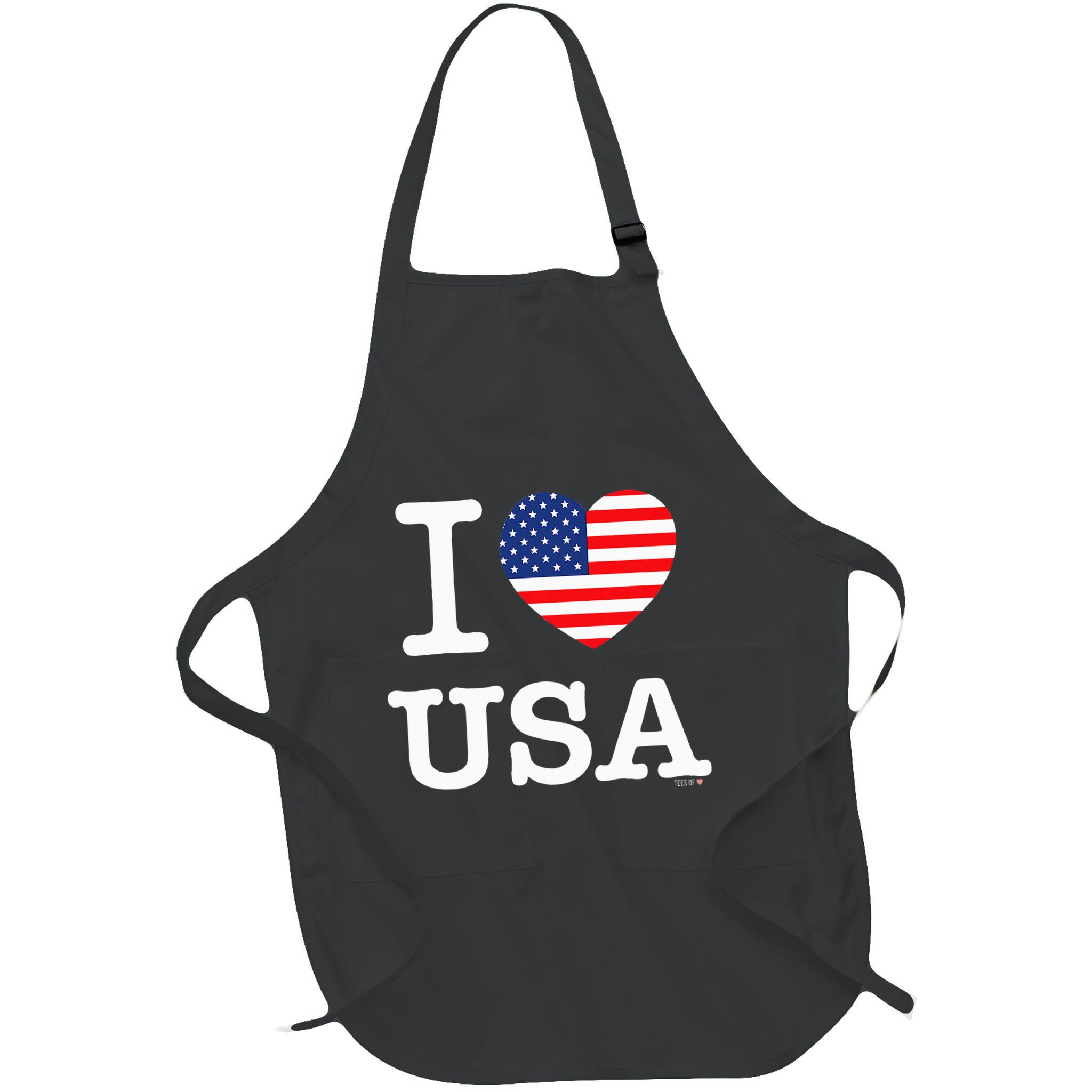 I Love Usa White United States Of America Flag Heart Apron