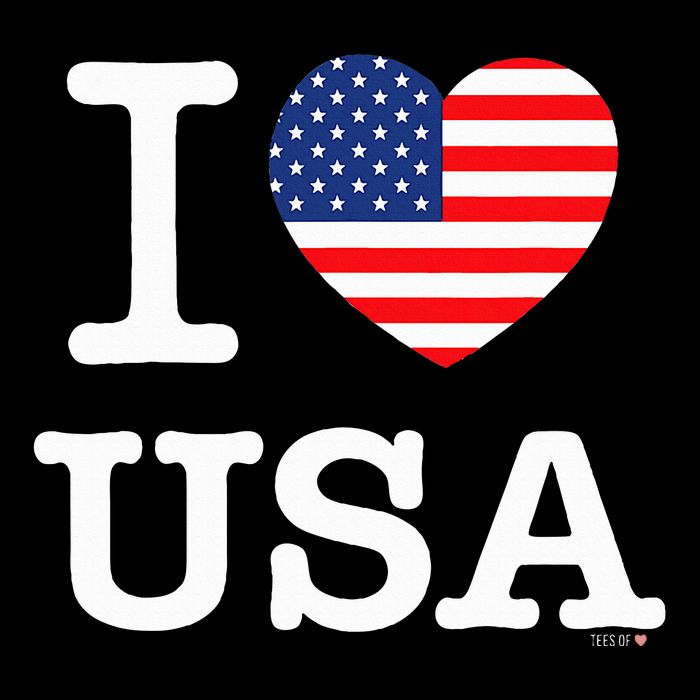 I Love Usa White United States Of America Flag Heart Flat Bill Trucker Hat