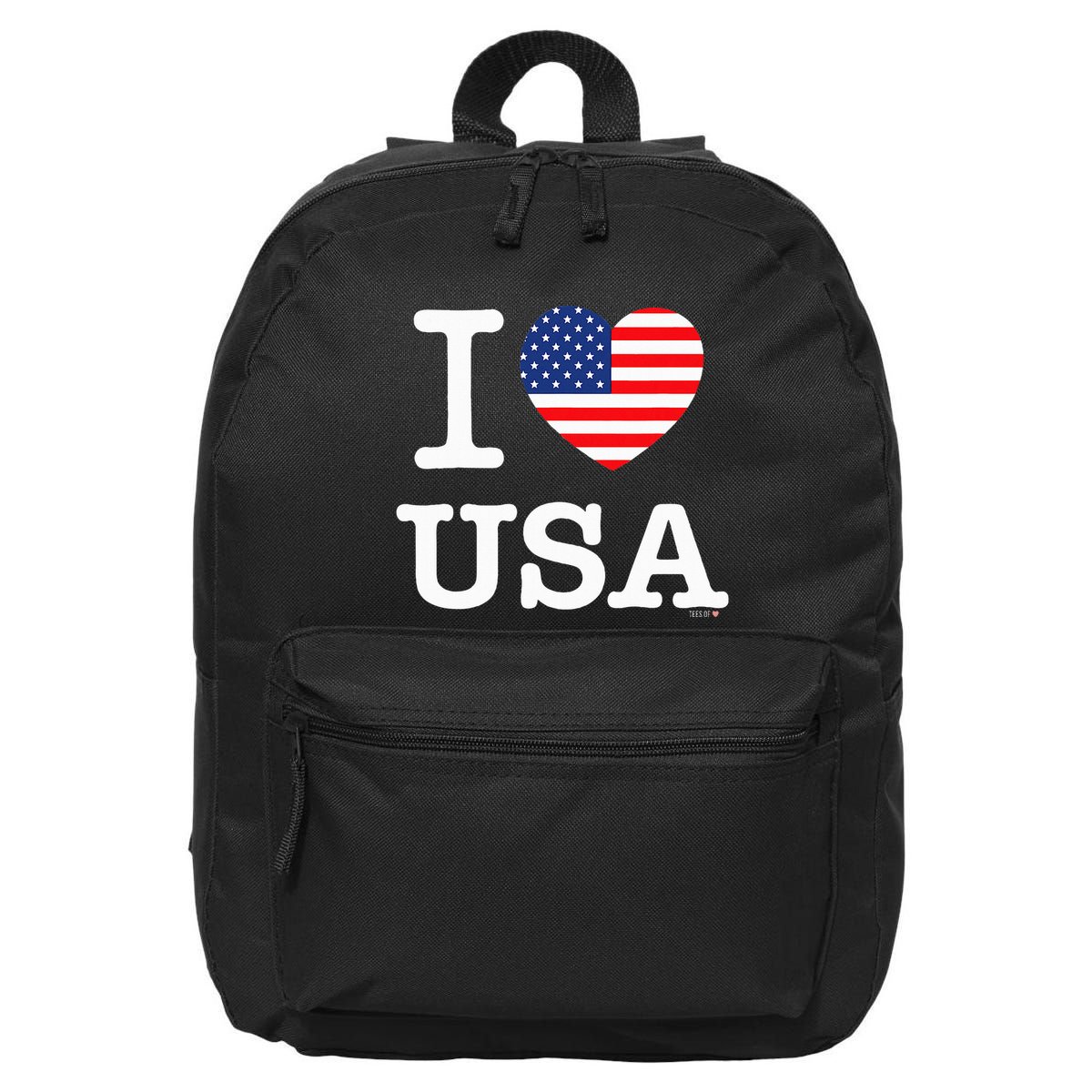 I Love Usa White United States Of America Flag Heart 16 in Basic Backpack