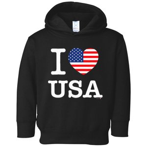 I Love Usa White United States Of America Flag Heart Toddler Hoodie