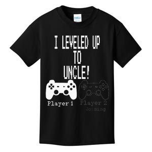 I Leveled Up To Uncle New Uncle Gaming Gamer Fathers Day Kids T-Shirt