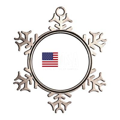 I Love Usa Enjoy Cool Usa United States Of America Flag Cool Gift Metallic Star Ornament