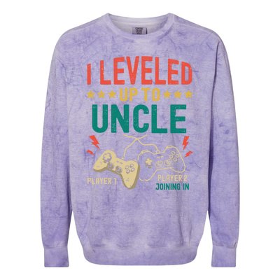 I Leveled Up To Uncle New Uncle Gamer Promoted To Uncle Gift Colorblast Crewneck Sweatshirt