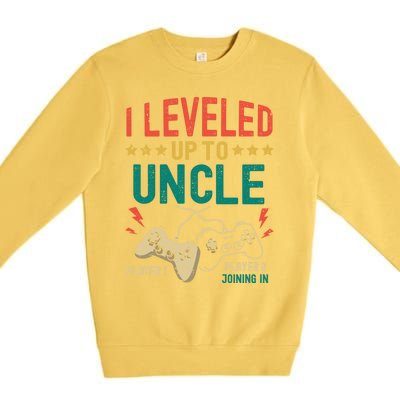 I Leveled Up To Uncle New Uncle Gamer Promoted To Uncle Gift Premium Crewneck Sweatshirt