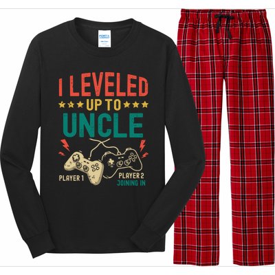 I Leveled Up To Uncle New Uncle Gamer Promoted To Uncle Gift Long Sleeve Pajama Set