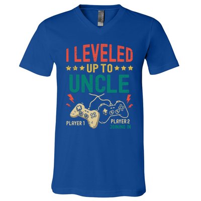 I Leveled Up To Uncle New Uncle Gamer Promoted To Uncle Gift V-Neck T-Shirt