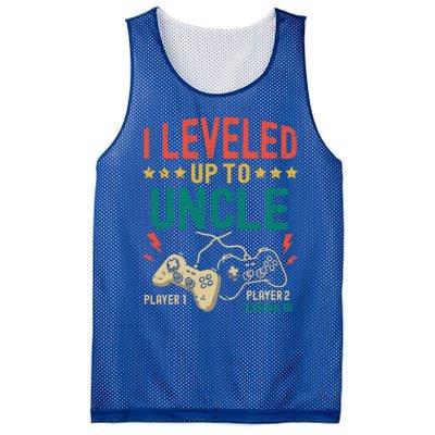 I Leveled Up To Uncle New Uncle Gamer Promoted To Uncle Gift Mesh Reversible Basketball Jersey Tank