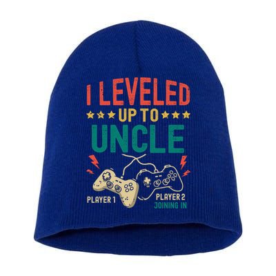 I Leveled Up To Uncle New Uncle Gamer Promoted To Uncle Gift Short Acrylic Beanie