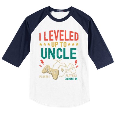 I Leveled Up To Uncle New Uncle Gamer Promoted To Uncle Gift Baseball Sleeve Shirt