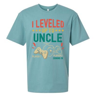 I Leveled Up To Uncle New Uncle Gamer Promoted To Uncle Gift Sueded Cloud Jersey T-Shirt