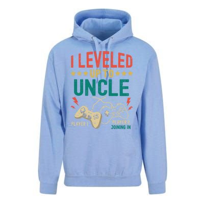 I Leveled Up To Uncle New Uncle Gamer Promoted To Uncle Gift Unisex Surf Hoodie