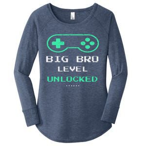 I Leveled Up To Big Bro Level Unlocked Gamer Brother Women's Perfect Tri Tunic Long Sleeve Shirt