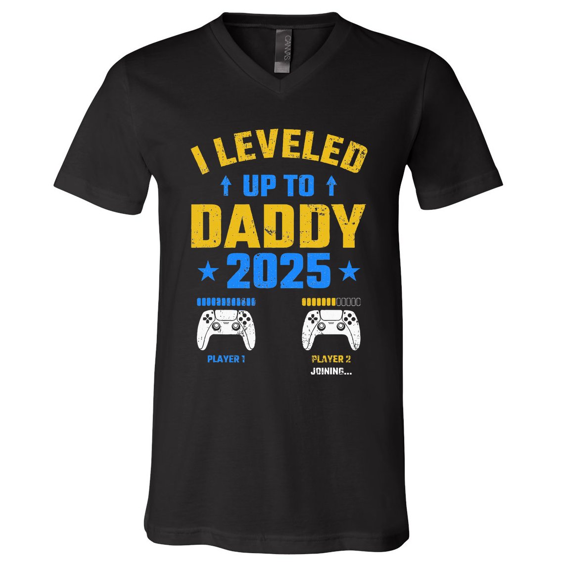 I Leveled Up To Daddy 2025 Father 2025 New Daddy 2025 V-Neck T-Shirt