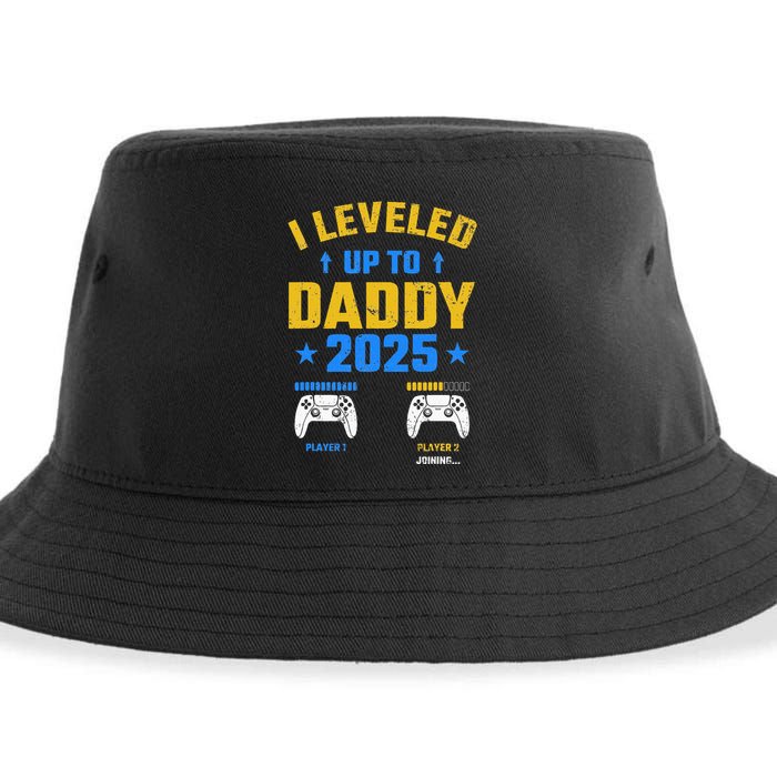 I Leveled Up To Daddy 2025 Father 2025 New Daddy 2025 Sustainable Bucket Hat