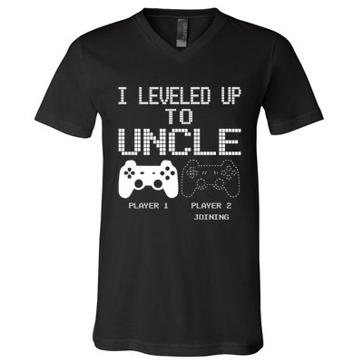 I Leveled Up To Uncle New Uncle Gaming Funny V-Neck T-Shirt