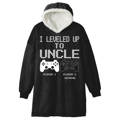 I Leveled Up To Uncle New Uncle Gaming Funny Hooded Wearable Blanket