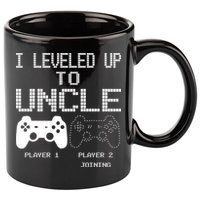 I Leveled Up To Uncle New Uncle Gaming Funny 11oz C Handle Ceramic Mug