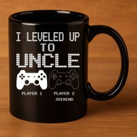 I Leveled Up To Uncle New Uncle Gaming Funny 11oz C Handle Ceramic Mug