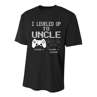 I Leveled Up To Uncle New Uncle Gaming Funny Youth Performance Sprint T-Shirt