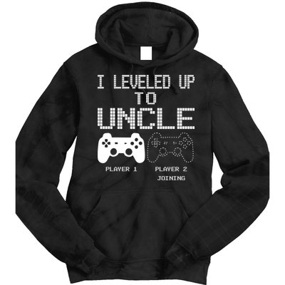 I Leveled Up To Uncle New Uncle Gaming Funny Tie Dye Hoodie