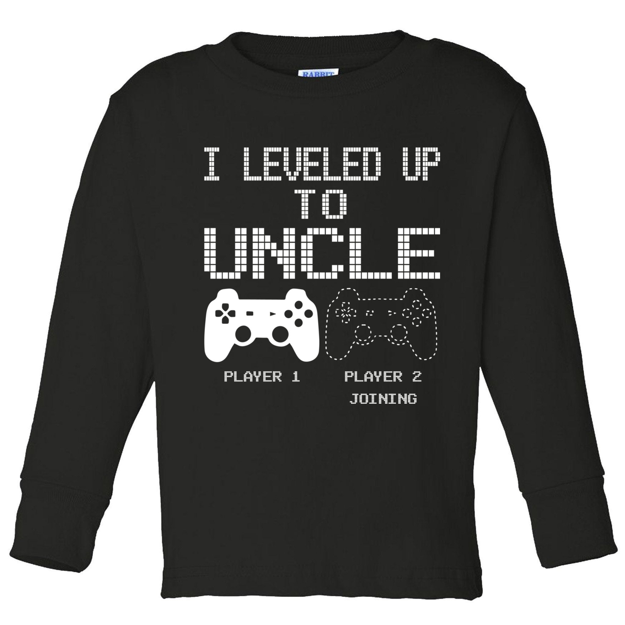 I Leveled Up To Uncle New Uncle Gaming Funny Toddler Long Sleeve Shirt