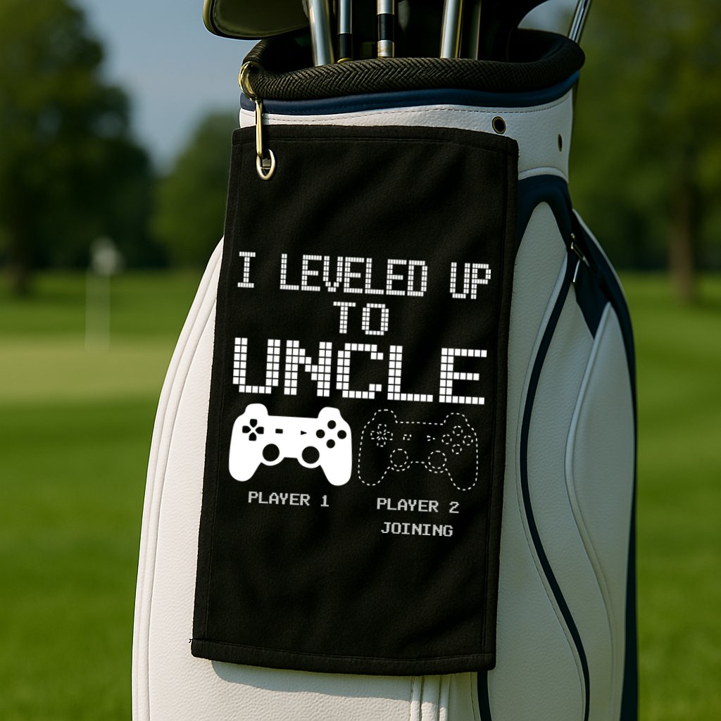 I Leveled Up To Uncle New Uncle Gaming Funny Golf Towel