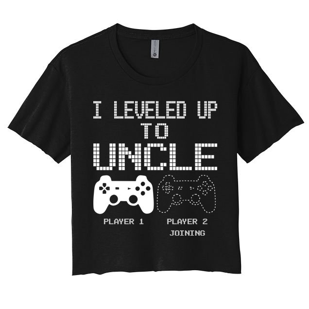 I Leveled Up To Uncle New Uncle Gaming Funny Crop Top