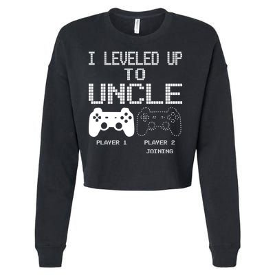 I Leveled Up To Uncle New Uncle Gaming Funny Cropped Pullover Crew