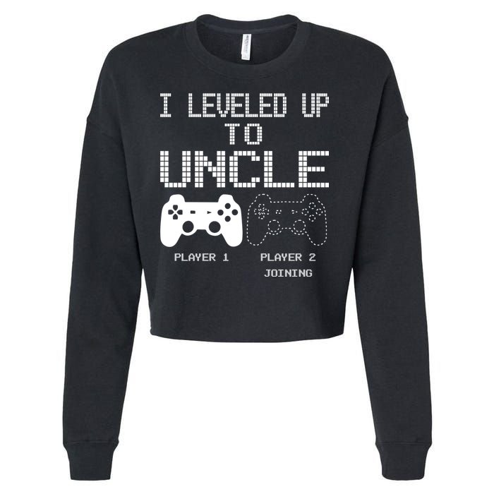 I Leveled Up To Uncle New Uncle Gaming Funny Cropped Pullover Crew