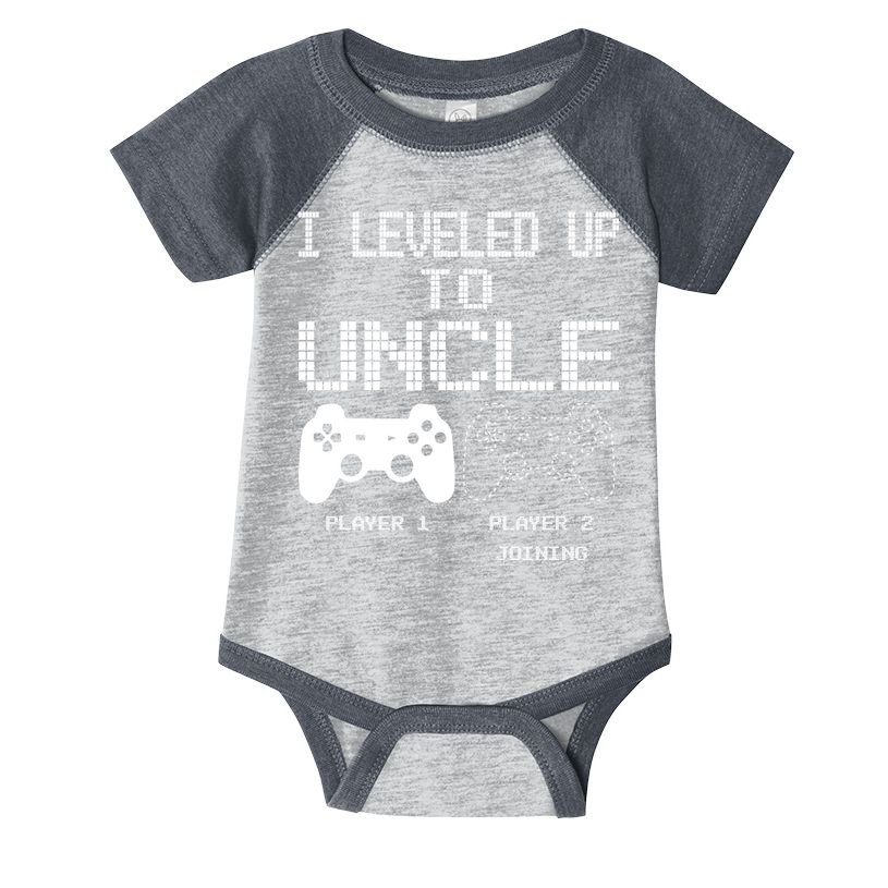 I Leveled Up To Uncle New Uncle Gaming Funny Infant Baby Jersey Bodysuit