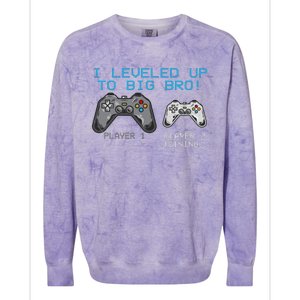 I Leveled Up To Big Bro Funny Video Game Lover Colorblast Crewneck Sweatshirt