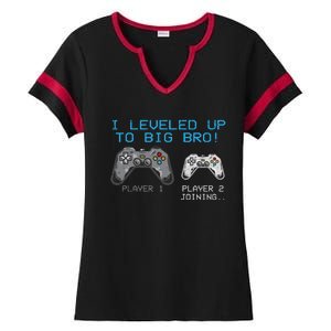 I Leveled Up To Big Bro Funny Video Game Lover Ladies Halftime Notch Neck Tee