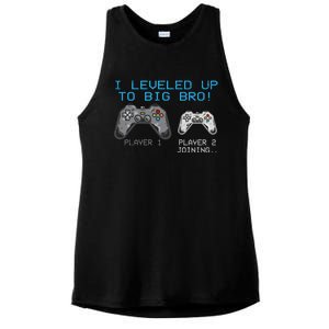 I Leveled Up To Big Bro Funny Video Game Lover Ladies PosiCharge Tri-Blend Wicking Tank