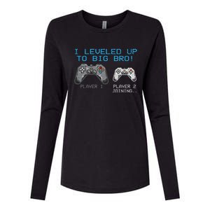 I Leveled Up To Big Bro Funny Video Game Lover Womens Cotton Relaxed Long Sleeve T-Shirt