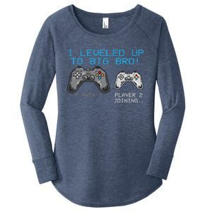 I Leveled Up To Big Bro Funny Video Game Lover Women's Perfect Tri Tunic Long Sleeve Shirt