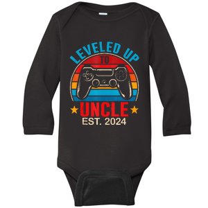 I Leveled Up To Uncle 2024 Promoted To Daddy Level Unlocked  Baby Long Sleeve Bodysuit