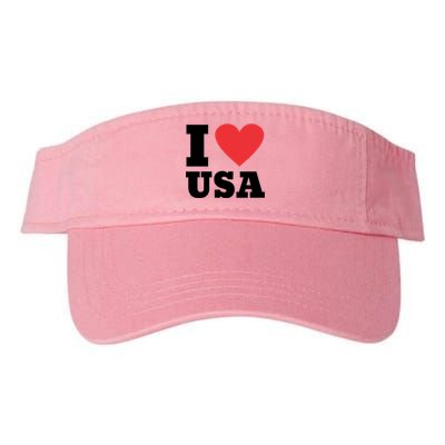 I Love Usa I Heart Usa Family Travel Usa Gift Valucap Bio-Washed Visor