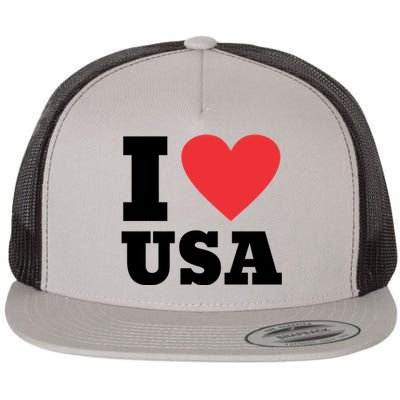 I Love Usa I Heart Usa Family Travel Usa Gift Flat Bill Trucker Hat