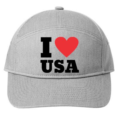 I Love Usa I Heart Usa Family Travel Usa Gift 7-Panel Snapback Hat