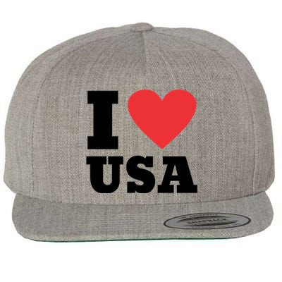 I Love Usa I Heart Usa Family Travel Usa Gift Wool Snapback Cap